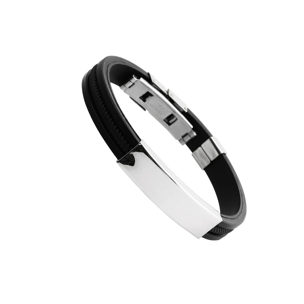 1 шт. модный мужской черный браслет панк резиновый силиконовый Браслет из