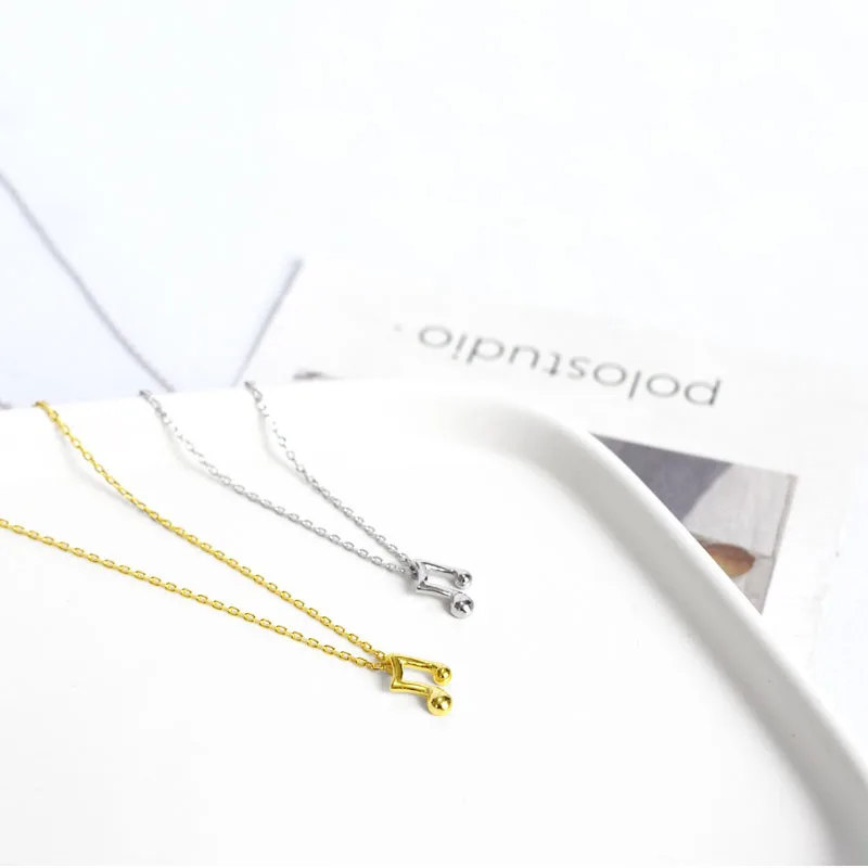 

Женское ожерелье из серебра 925 пробы с подвеской в виде музыкальных нот