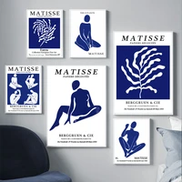 nordic abstract art matisse poster blue theme figure printing canvas painting living room corridor home decoration mural