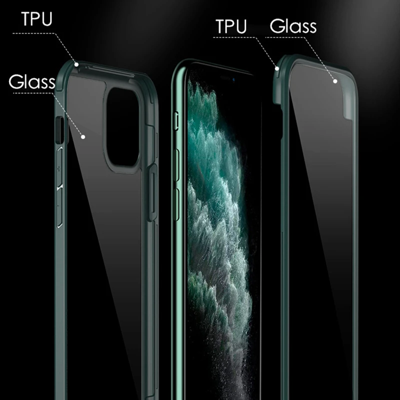 Cena Dla IPhone 11 12 13 14 Etui Na Całe Ciało Dla IPhone X XS 11 12 13 PRO Silikonowe Etui Ze Szkła Hartowanego Dla IPhone 12 13 14 Pro Max