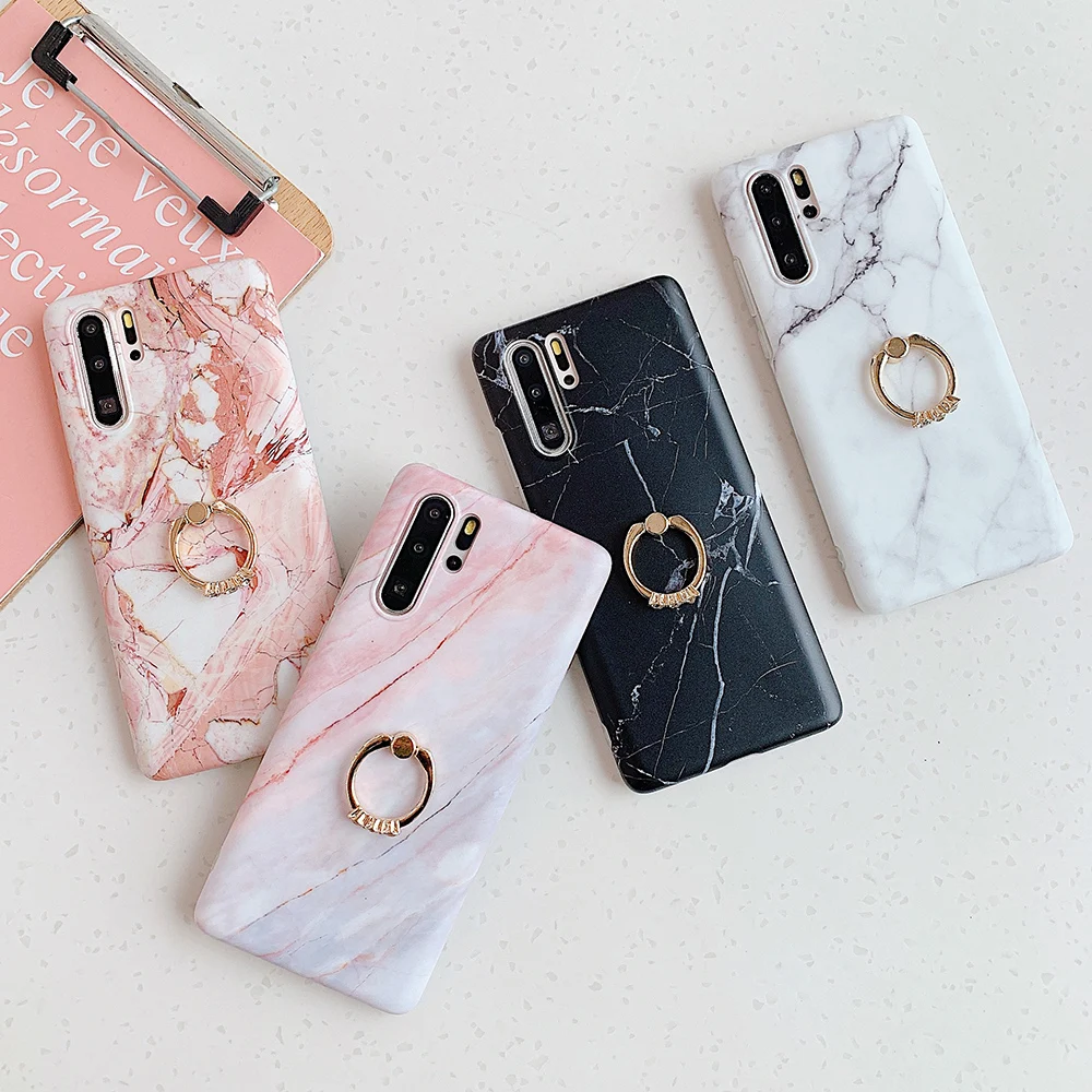 Классический чехол-подставка LOVECOM с мраморным кольцом для телефона Samsung S21 S20 Plus A50