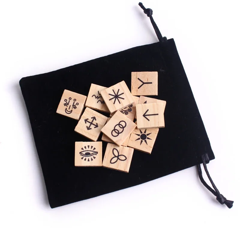 Набор деревянных рун ведьмы 13 шт./компл. цыганские символы аксессуары для гадания