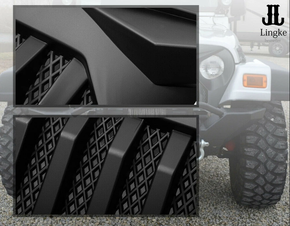 Решетка переднего бампера матовая Черная решетка Angry Bird для Jeep Wrangler TJ 1997