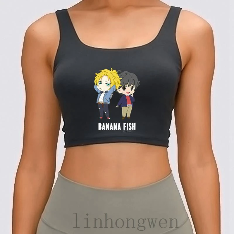 

Banana Fish Women Tank Top Cotton Anti-Wrinkle Over Size S-XL Customize Family Casual Clothes Spring Autumn Crop Top