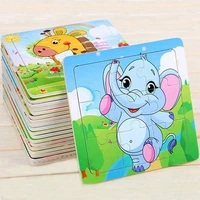 3pcs cute animals 3d puzzles baby toy wooden montessori materials educational toys for children small bricks kids learning toys