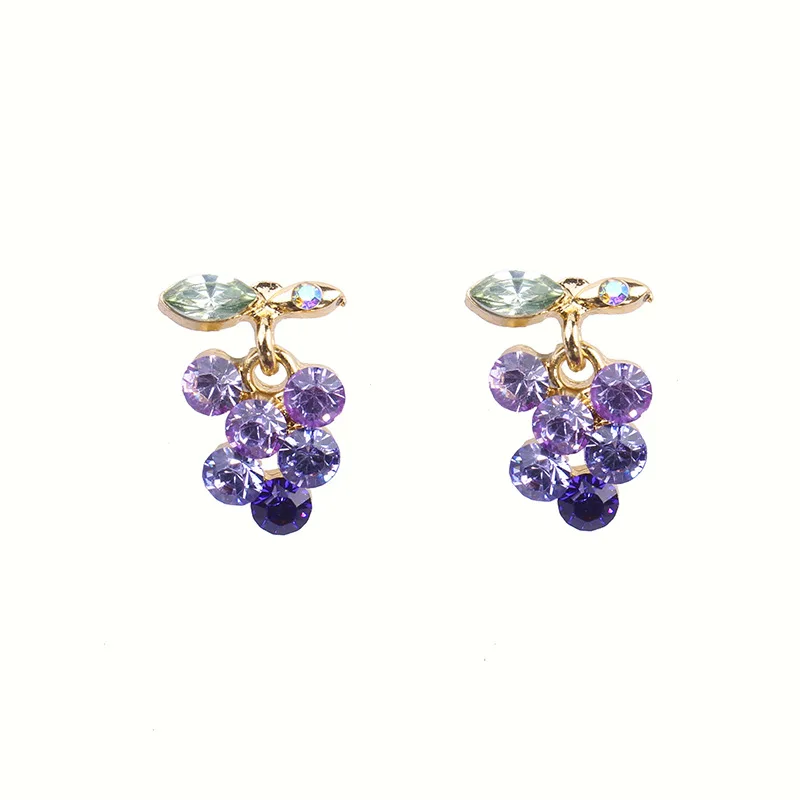 

New Mini Grape Bunch Earrings Simple, Small and Cute Creative Earrings