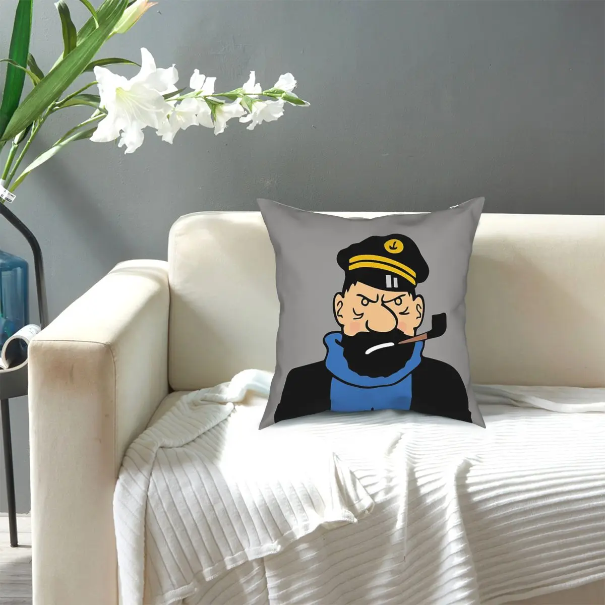 

The Adventures Of Tintin Captain Haddock Pillowcase Home Decorative Cushions Throw Pillow for Living Room Double-sided Printing