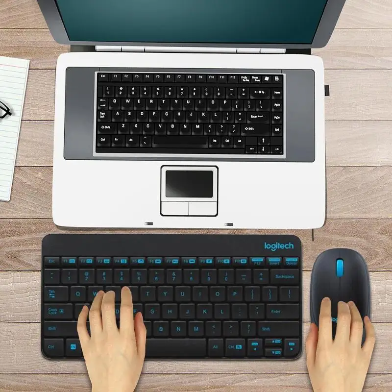 Logitech MK245 ноутбук миниатюрная клавиатура с тачпадом ПК USB Беспроводной 1000 Точек на дюйм эргономичный набор с мультимедийными Функция ключ бытовой игры