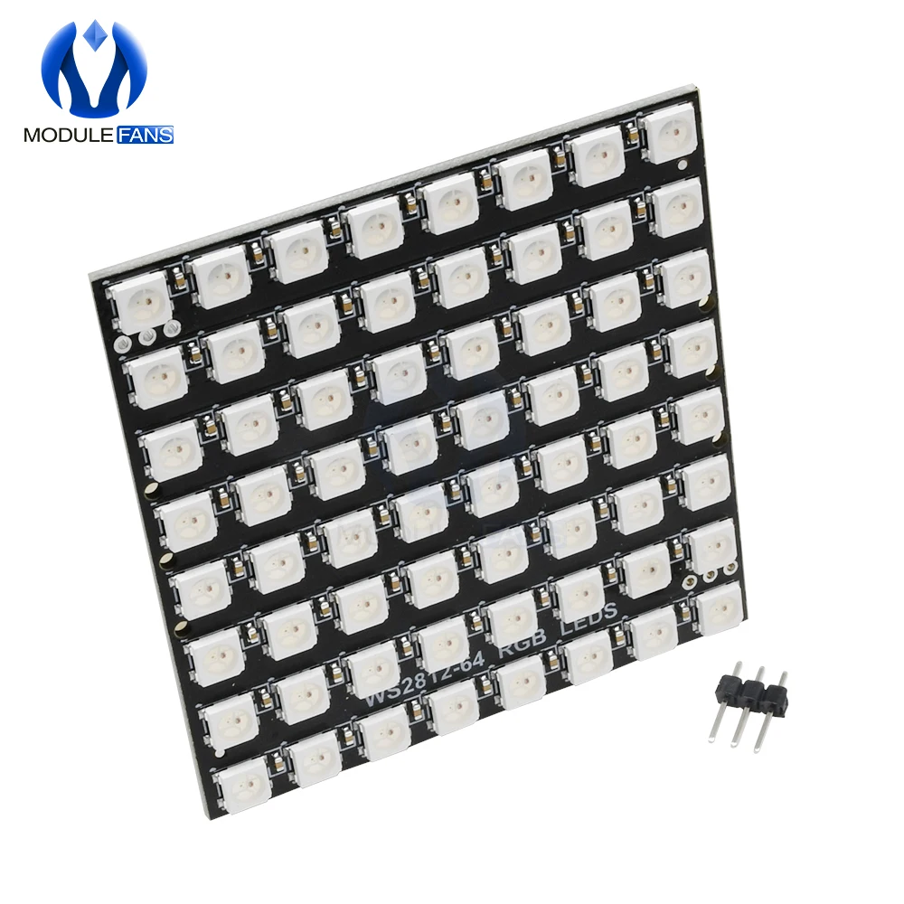 WS2812 5050 64 разрядный RGB светодиодный светильник Модуль квадратный WS2812B 8*8 разрядные