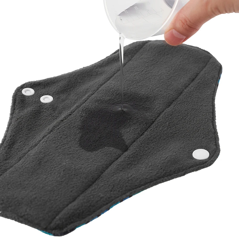 Toallas sanitarias con carb&oacute;n de bamb&uacute; para uso nocturno, pa&ntilde;o de higiene femenina, lavable, 1 unidad, env&iacute;o gratis-3