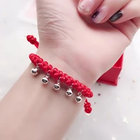 2020 year new 100 925 sterling silver five bell bracelets cute blessing red rope chain real bell will ring exquisite jewelry