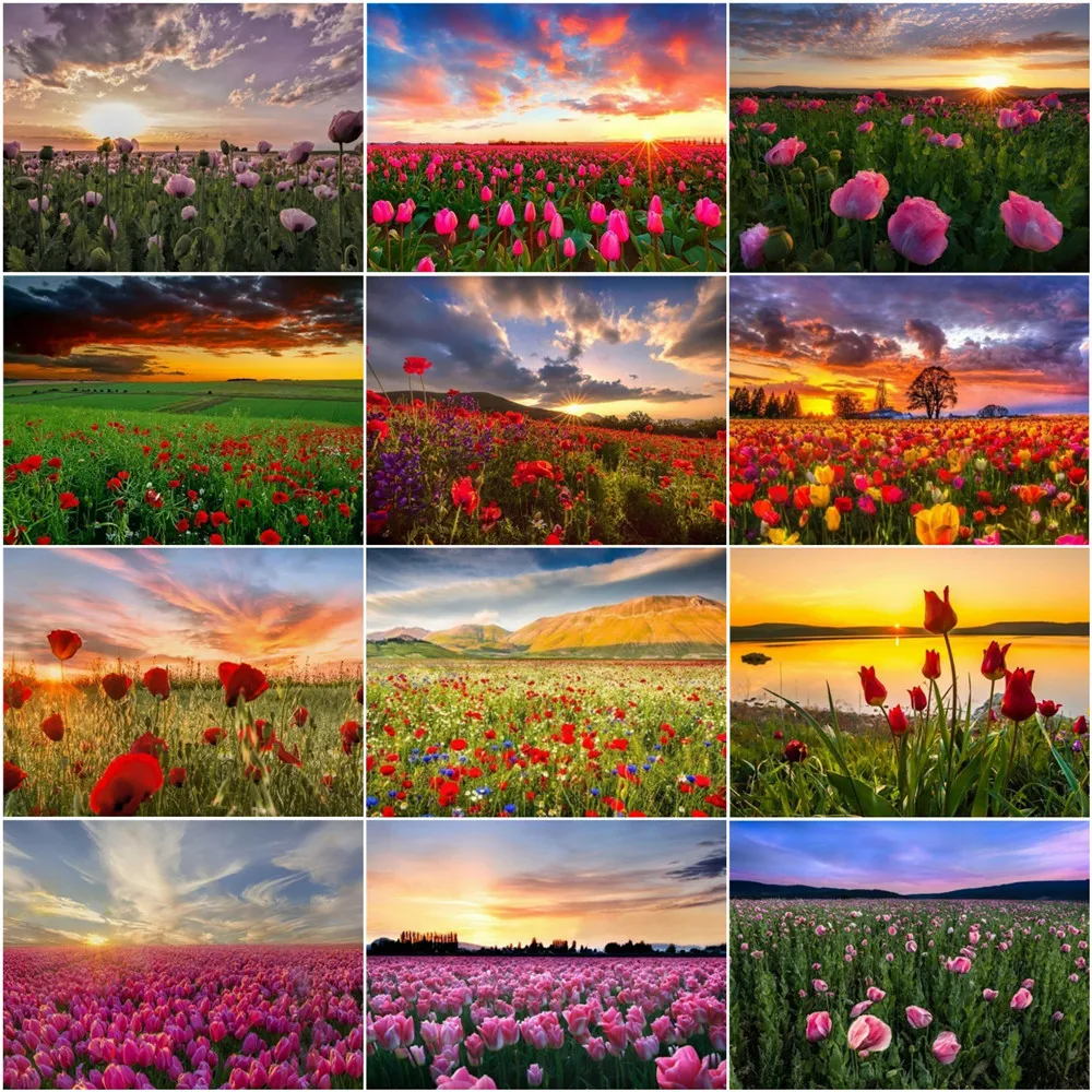 

AZQSD Алмазная мозаика цветок море картина Стразы Алмазная вышивка продажи пейзаж Декор для дома ручной работы