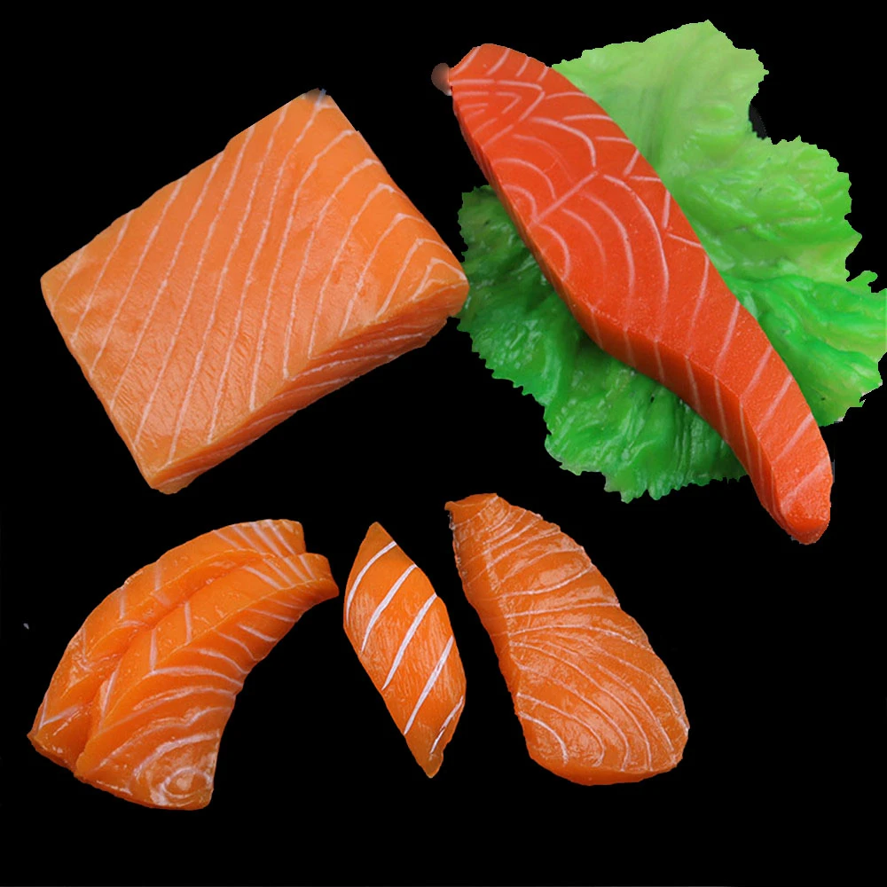 

Japanese food display props hotel restaurant store shop decoration fake simulation sushi fish block portion slices model