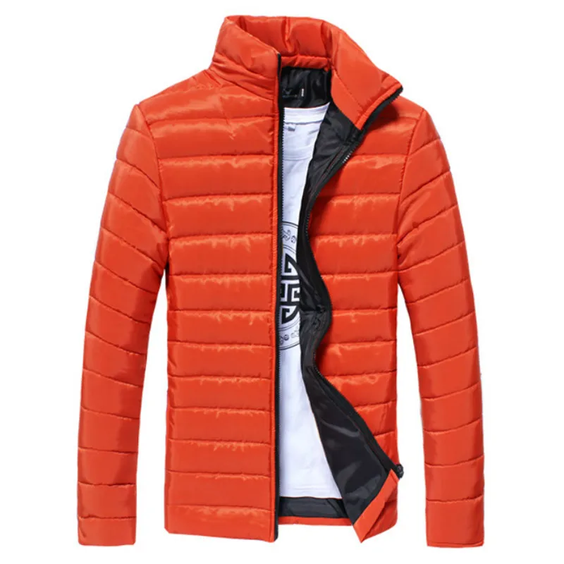 Зимняя мужская куртка 2019 модная с воротником стойкой одноцветная и Мужская