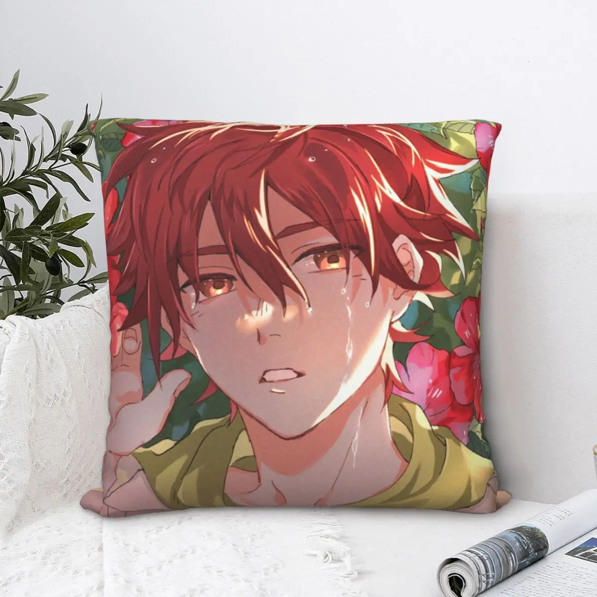 

Reki Polyester Cushion Cover Sk8 The Infinity Snow Sports Anime For Sofa Chair Decorative Reusable Coussincase