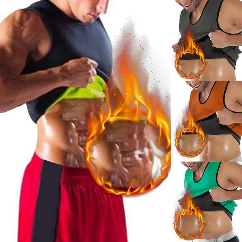 Heflashor мужской Пот Сауна тело формирователь мужской жилет для Похудения Термо неопрен похудение нижнее белье футболка черный Корректирующее белье