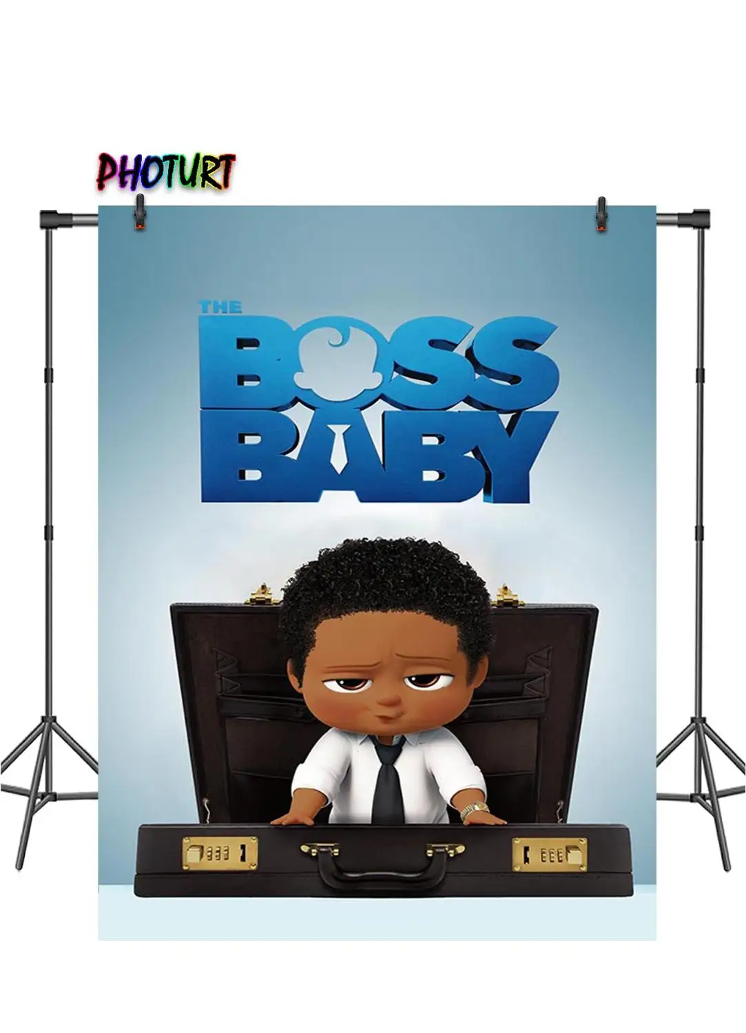 PHOTURT Baby Boss Boy фотофоны детский душ день рождения фон синий черный полиэстер