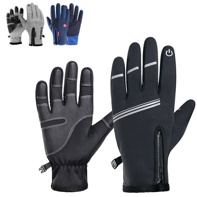 Sireck флисовые теплые зимние перчатки для езды на мотоцикле с сенсорным экраном и