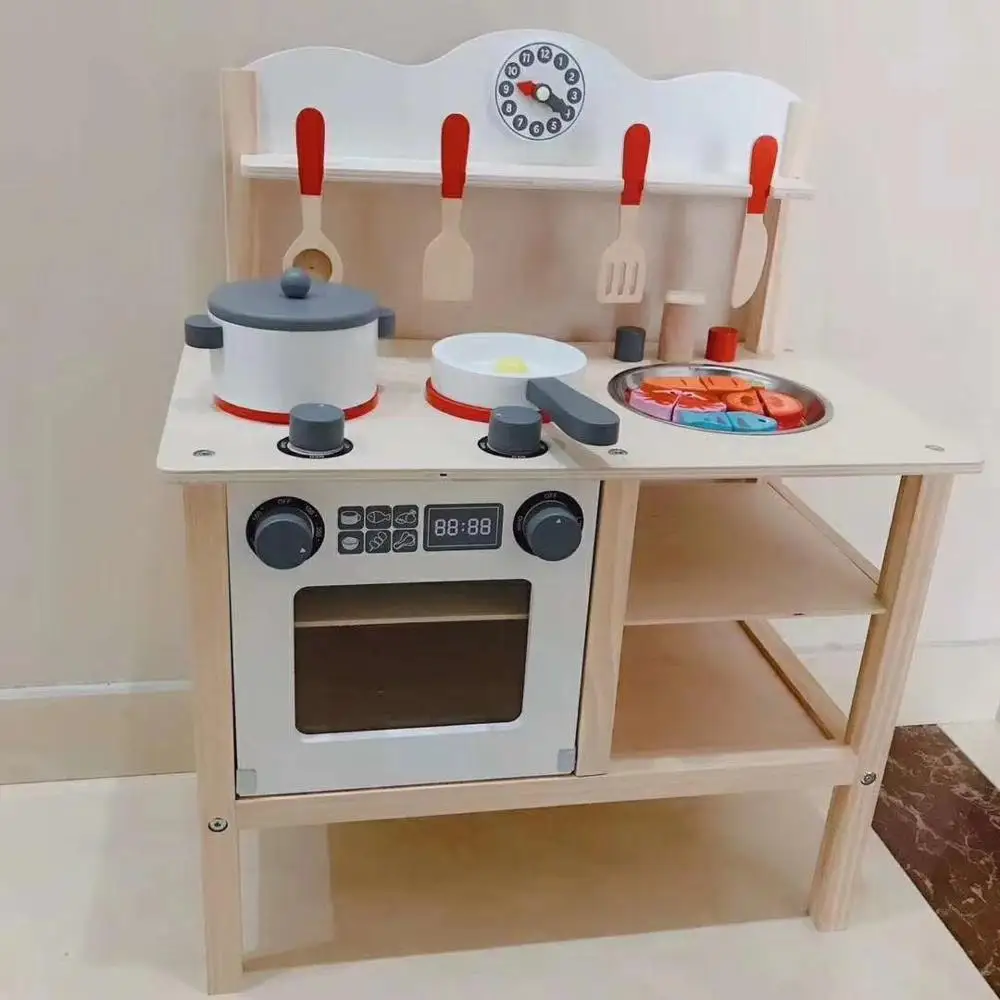 wooden toy cooking set