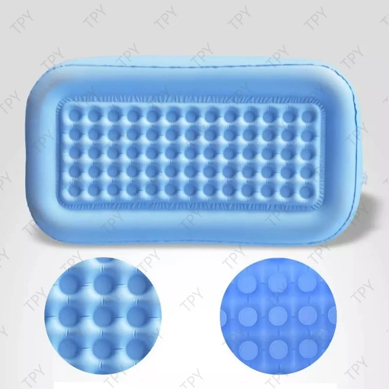 

160 *84* 64cm Inflatable Bathtub Folding Portable Bathtub for Adults with Air Pump SPA Household Blue Large Size PVC Sauna Tub