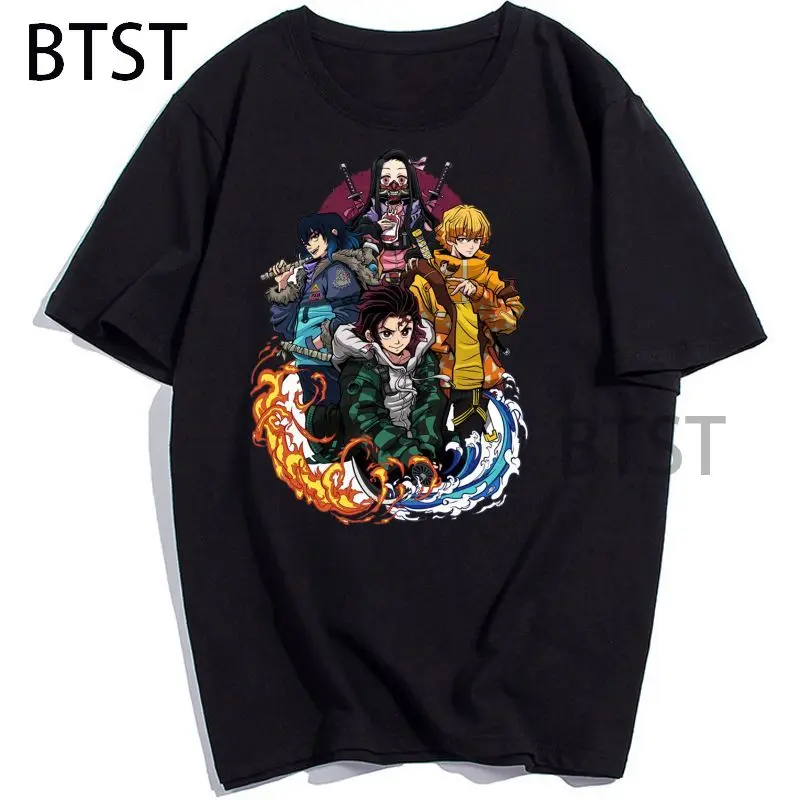 

Demon Slayer T Shirt Men 2021Tanjiro Kamado Graphic Hot Streetwear Tshirt Kimetsu No Yaiba Clothes Japanese Anime T-shirt Top