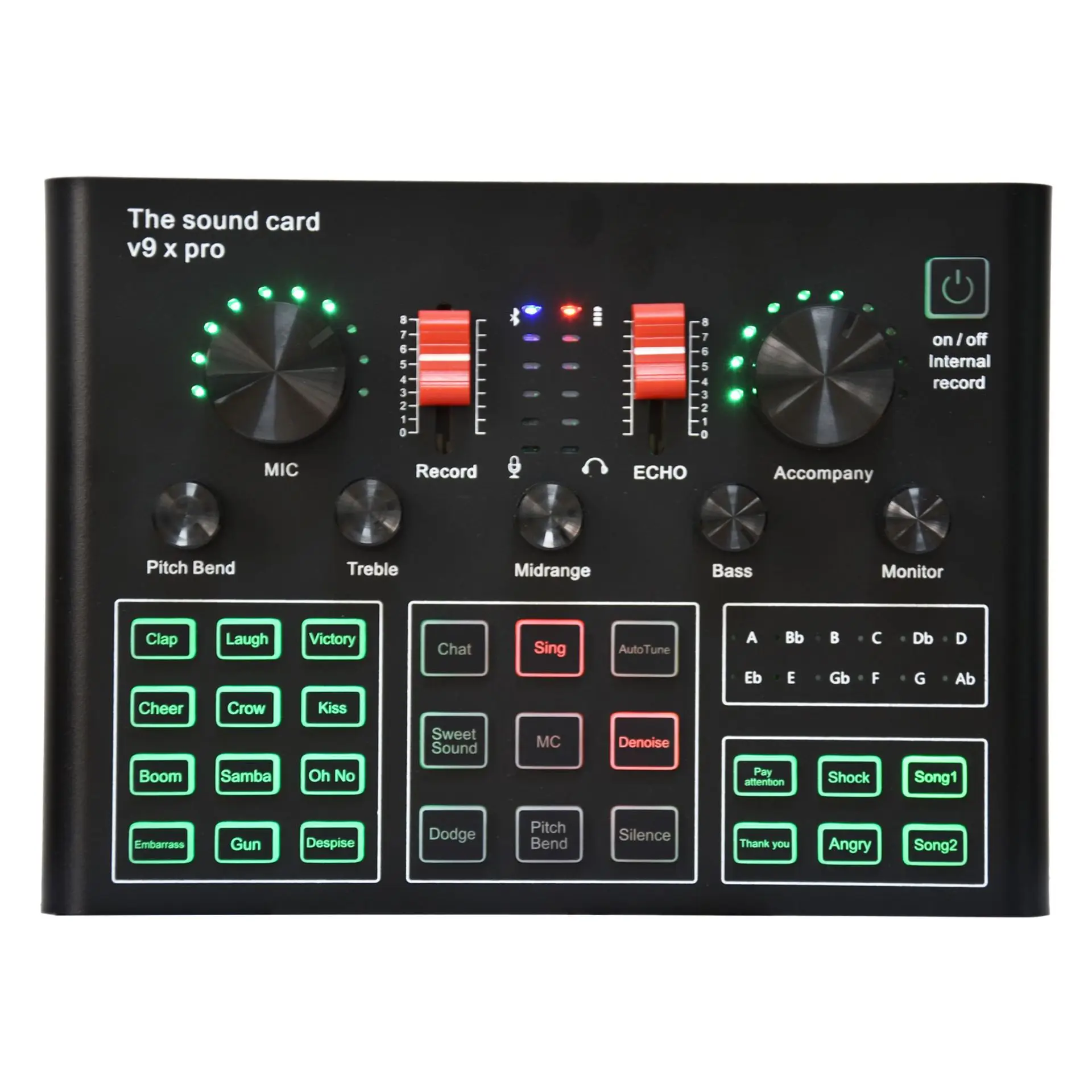 Звуковая карта V9xpro может быть подключена к компьютерной гарнитуре с микрофоном