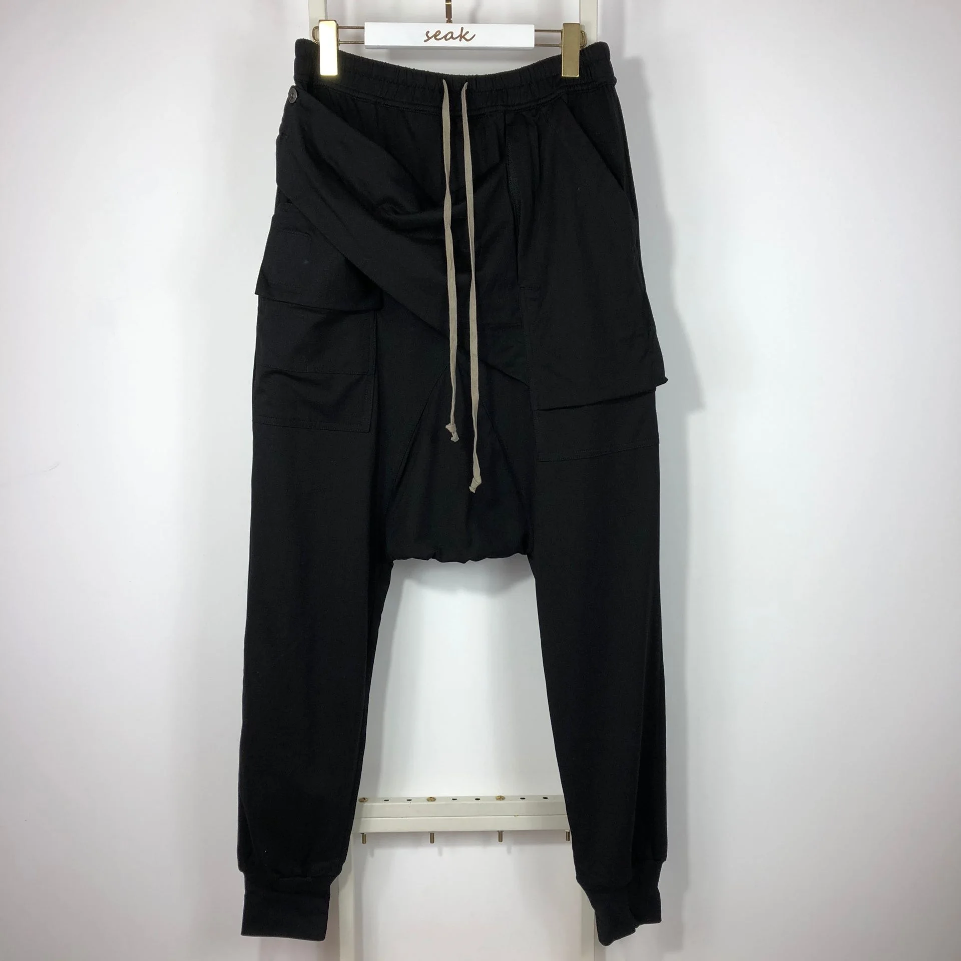 

Мужские повседневные шаровары Seak, хлопковая Готическая Мужская одежда, осенние женские свободные черные спортивные штаны с перекрестной в...