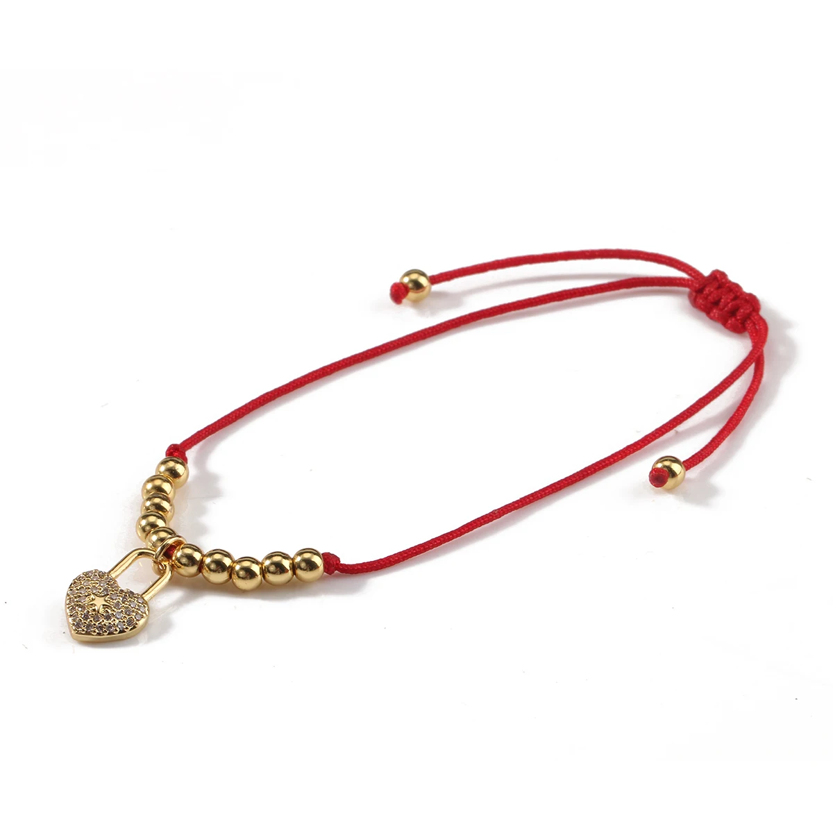 AAA блестящий кулон в форме сердца с фианитами 5 мм позолоченные медные бусины