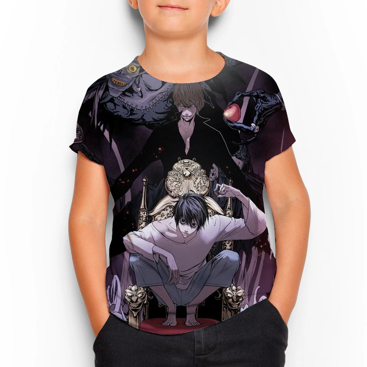 

Death Note 3D Print T-shirts Summer 2021 New Boys Girls Oversized T-shirt Short Sleeve Streetwear Cool Tops Children Clothing