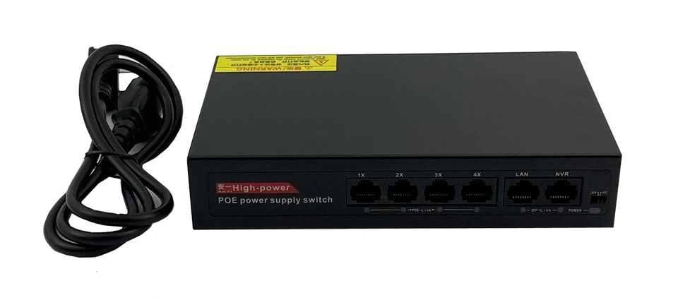 Ip-камера видеонаблюдения 6 портов 48 В 4 PoE коммутатор Ethernet 120 Вт IEEE802.3af/at 1 2 +/3