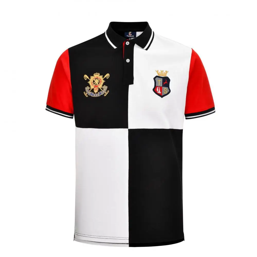 Рубашка поло мужская из чистого хлопка брендовая дышащая футболка с короткими