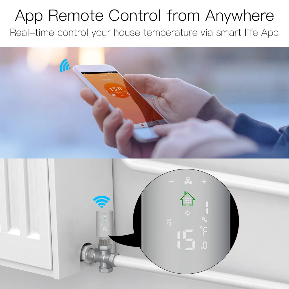 Умный привод радиатора Tuya ZigBee3.0 программируемый термостатический клапан