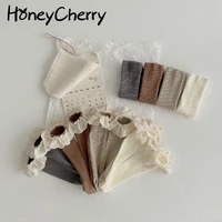 honeycherry baby socks new autumn childrens lace solid color 4 pairs pack without heel socks baby girl clothes