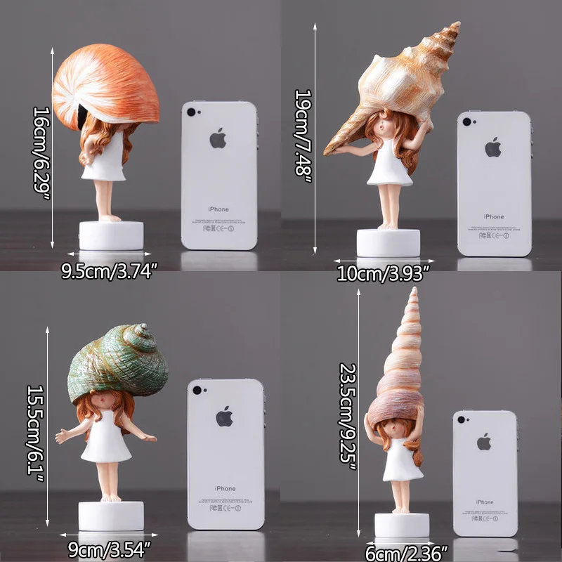 

Strongwell Nordic Conch Girl Abstract Sculpture Resin Miniature Figurines Home Decoration Accessories Toys Birthday Gifts Props