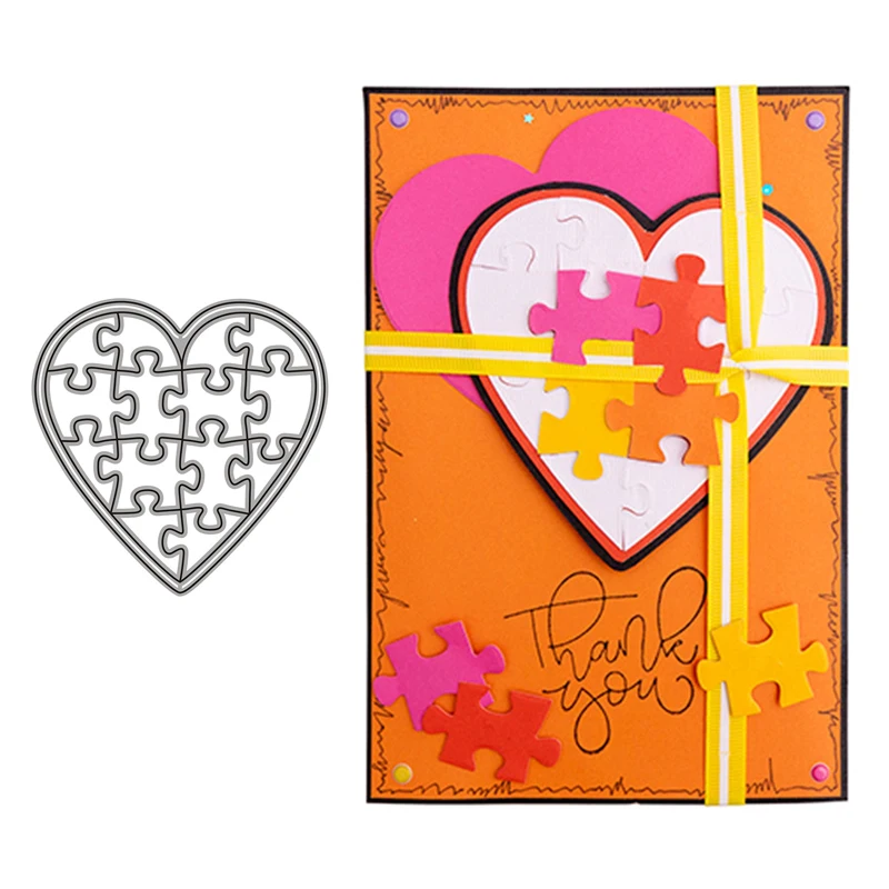 

Heart-Shaped Puzzle Metal Cutting Dies for Scrapbooking Handmade Tools Mold Cut Stencil New 2021 DIY Card Make Mould Model Craft