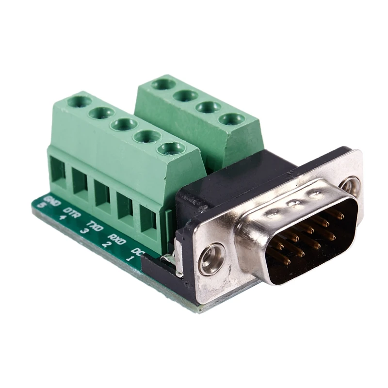 Hot 3C-DB9 D-SUB 9 Pin Male Adapter RS232 to Terminal Connector Signal Module Green | Мобильные телефоны и аксессуары