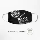 Маска для фильмов, пленки и клаптопа, маска, маска для лица, хлопковая ткань, моющаяся маска с фильтром и карманом, унисекс, 100% хлопок