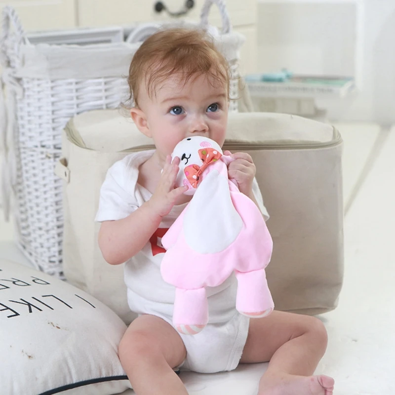 

MXLE Baby Soother Appease Towel Cute Animal Doll Teether Soother Bib Saliva Towel Infants Comforting Sleeping Toys Shower Gifts
