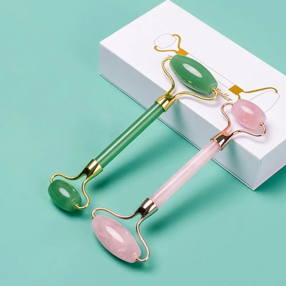 

Массажер для лица Guasha, Нефритовый ролик, кристальная Косметическая палочка, изысканный вращающийся массажный кварцевый ролик для девушек