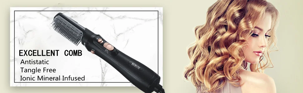 REBUNE hair styler1000 Вт фен RE-2061-2 выпрямитель для волос и бигуди конусная щетка