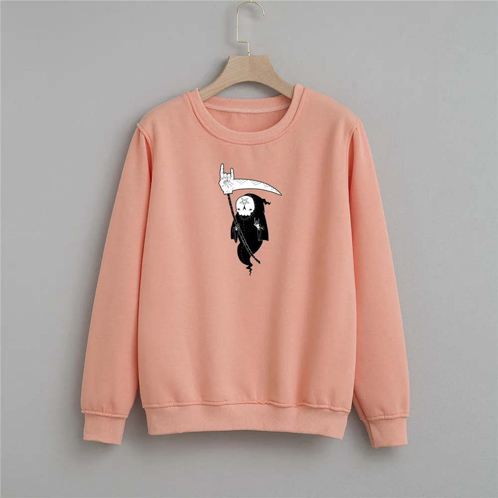 

Rounded Neck Cartoon Clothing Harajuku Gothic Punk Sweatshirt Hoodies Winter Sweatshirt Vintage Crew Neck Jumper Thickening Coat