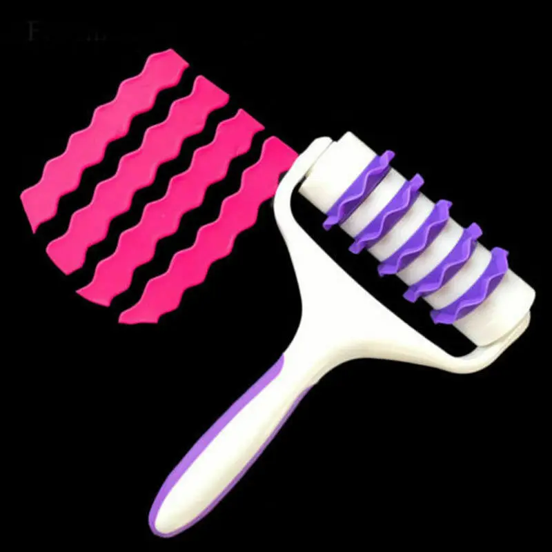 Plastic Fondant Strip Ribbon Cutter Sugarcraft Tool christmas Rolling Pin Embosser Roller Set Cake Decorating Tools | Дом и сад
