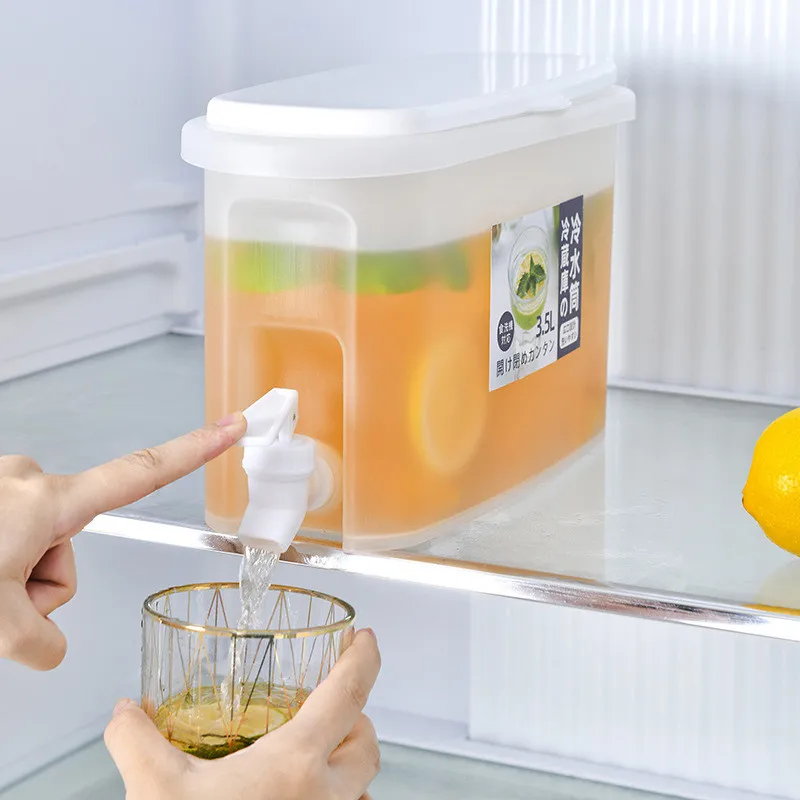 

3.5L Cold Kettle With Faucet Large Capacity Lemon Fruit Teapot Cool Water Bucket Kitchen Drinkware Kettle Pot Cold Water Jug