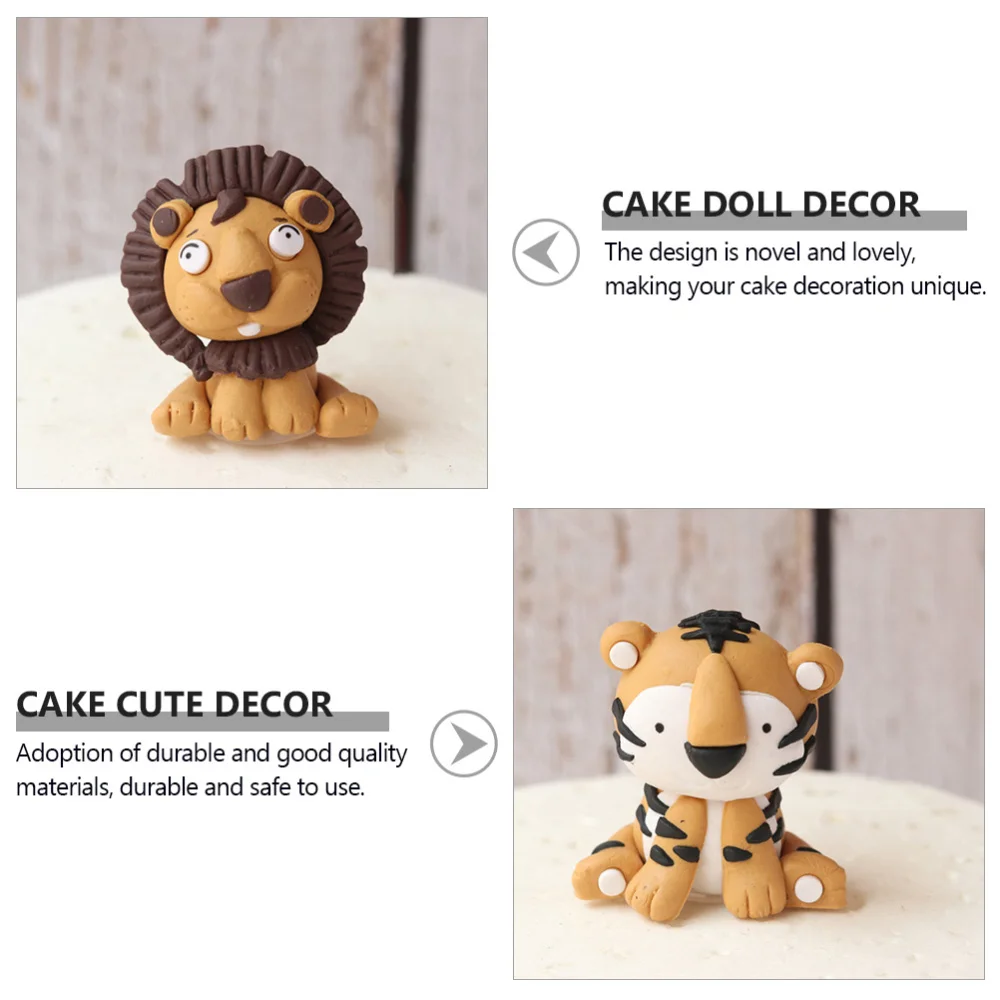 

5 Pcs Cartoon Animal Shape Cake Adornment Creative Birthday Cake Ornaments