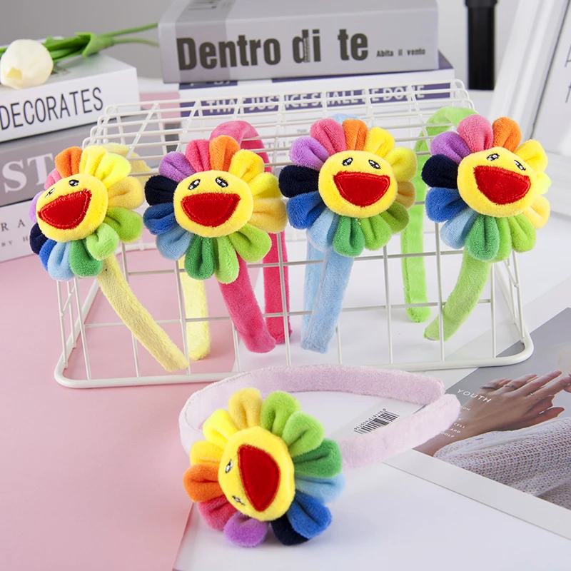 Цветная повязка на голову с подсолнухом для мытья лица мягкий макияж женские