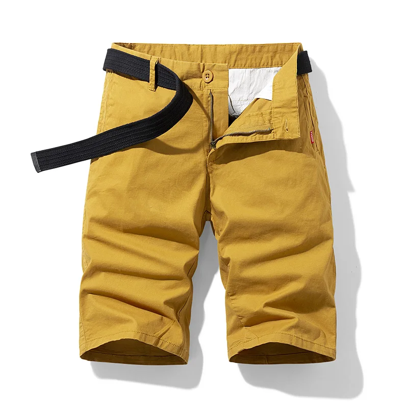 Pure Cotton Summer Mens Cargo Shorts Boys Casual Pocket Streetwear Plus Size Male Long Bermuda Shorts Blue Green Z093