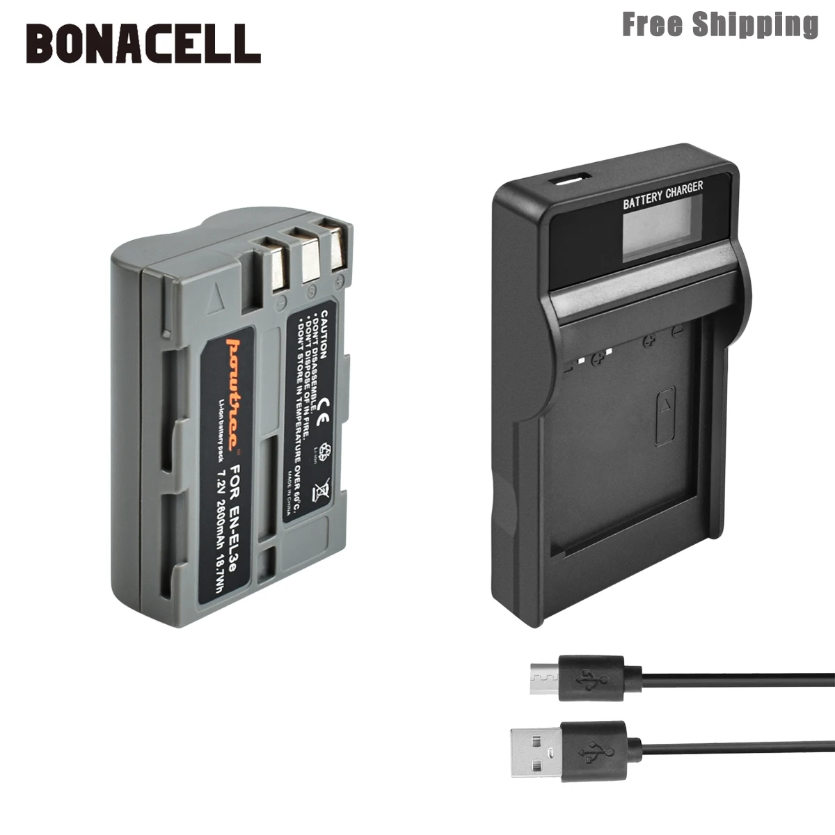 Bonacell 2600 мА/ч, EN-EL3e RU EL3e EL3a ENEL3e Батарея+ Батарея ЖК-дисплей Зарядное устройство для Nikon D300S D300 D100 D200 D700 D70S D80 D90 D5 L15