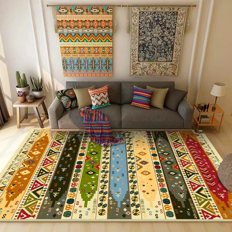 

Bohemian Rug Morocco Ethnic-Style Color Carpet Living Room Bedroom Bed Blanket Kitchen Bathroom Floor Mat