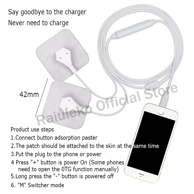 Мобильный телефон Электрический массажер TENS для мышечного стимулятора терапия