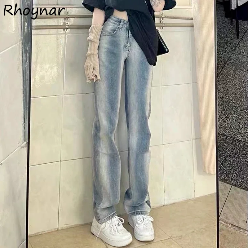 

Jeans Women Full Length Trousers Tie Dye Ladies Wide Leg High Waist Baggy Simple Fashion Newest Popular Preppy Harajuku Ulzzang
